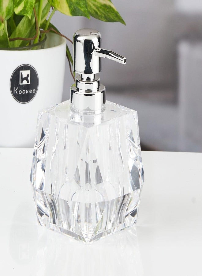 Kookee Acrylic Soap Dispenser for Bathroom handwash, refillable Pump Bottle for Kitchen Hand wash Basin, Set of 1, Transparent (11262) - Image 1